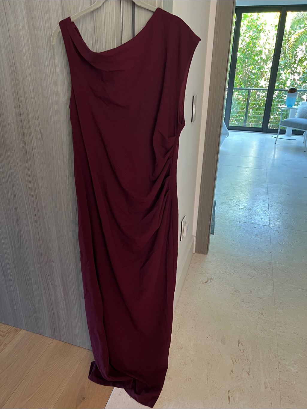 Nwt Revolve Australia Showpo Yh & Colegant Burgundy Draped Maxi Dress Us 18 — image 3 of 8